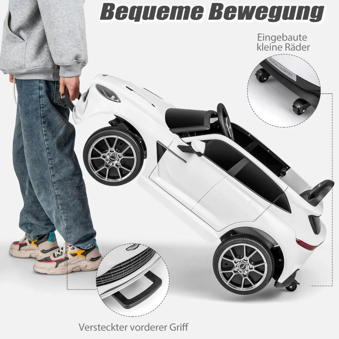 12V Aston Martin DBX Kinderauto mit 2,4G-Fernbedienung 1,4-2,5 km/h Weiß