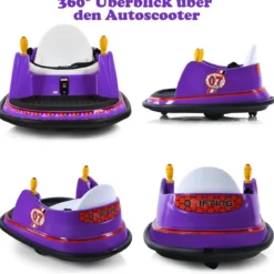 6V Aufsitz Autoscooter mit Bunten Lichtern & Fernbedienung & 360 Grad Rotation Bumper Car
