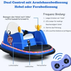 6V Aufsitz Autoscooter mit Bunten Lichtern & Fernbedienung & 360 Grad Rotation Bumper Car