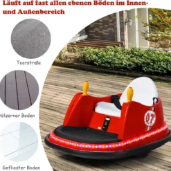 6V Aufsitz Autoscooter mit Bunten Lichtern & Fernbedienung & 360 Grad Rotation Bumper Car