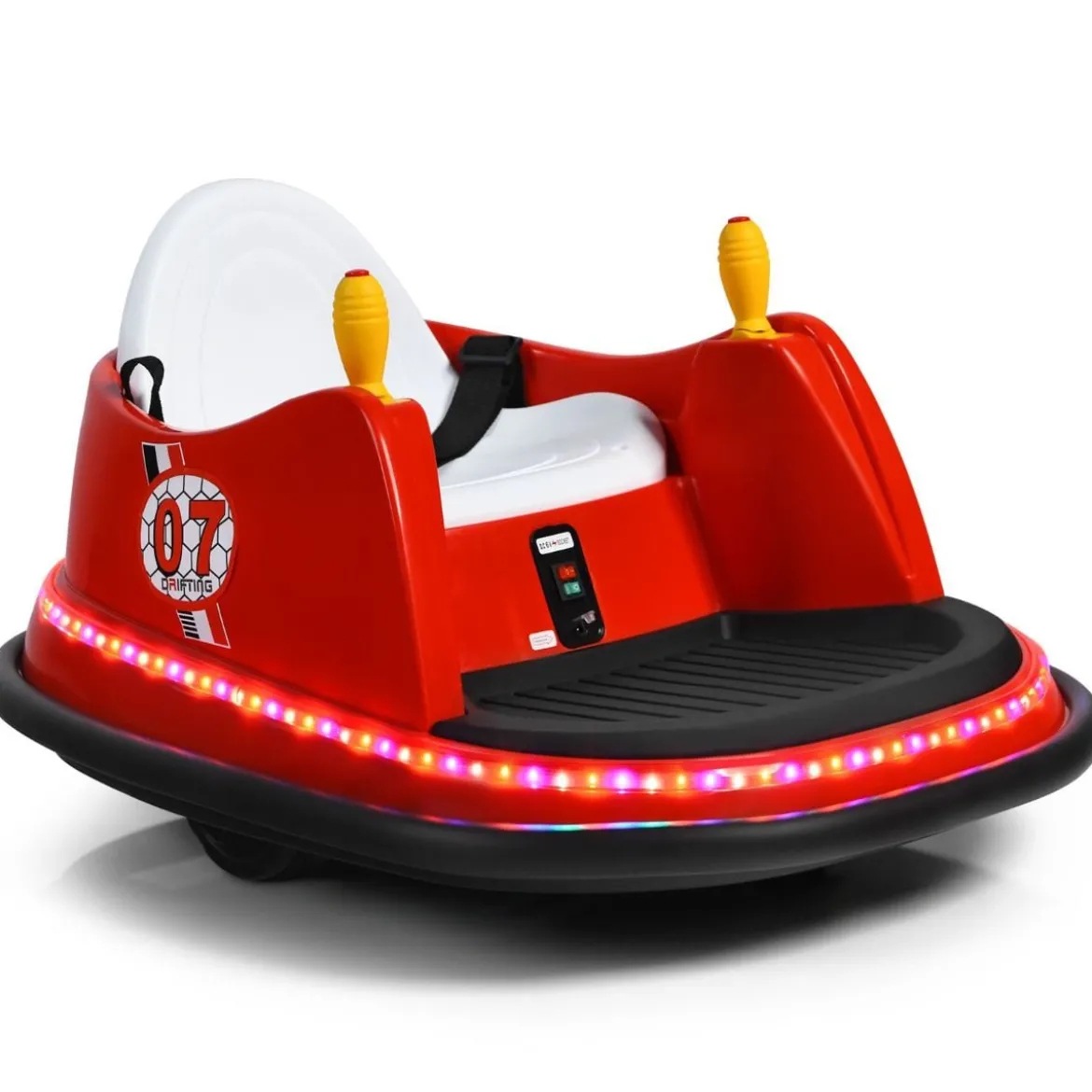 6V Aufsitz Autoscooter mit Bunten Lichtern & Fernbedienung & 360 Grad Rotation Bumper Car