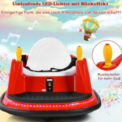 6V Aufsitz Autoscooter mit Bunten Lichtern & Fernbedienung & 360 Grad Rotation Bumper Car