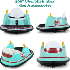 6V Aufsitz Autoscooter mit Bunten Lichtern & Fernbedienung & 360 Grad Rotation Bumper Car