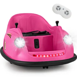 12V Autoscooter Kinder Elektro Bumper Car mit Fernsteuerung & LED-Lichtern & Musik Blau/Rosa/Rot