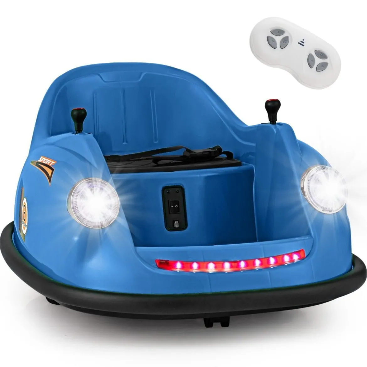 12V Autoscooter Kinder Elektro Bumper Car mit Fernsteuerung & LED-Lichtern & Musik Blau/Rosa/Rot