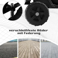 12V Batteriebetriebenes Kinderfahrzeug Elektrisches Kinderfahrzeug mit Fernbedienung Schwarz