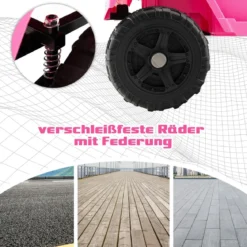 12V Batteriebetriebenes Kinderfahrzeug Elektrisches Kinderfahrzeug mit Fernbedienung Rosa