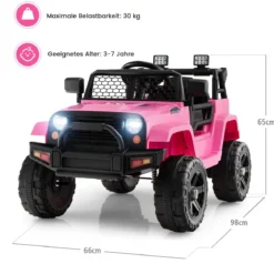 12V Batteriebetriebenes Kinderfahrzeug Elektrisches Kinderfahrzeug mit Fernbedienung Rosa
