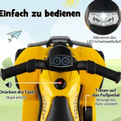 6V Elektro Kinder Quad Mini Elektroquad mit LED-Scheinwerfern Elektroauto ATV für Kinder von 18–36 Monaten