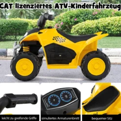 6V Elektro Kinder Quad Mini Elektroquad mit LED-Scheinwerfern Elektroauto ATV für Kinder von 18–36 Monaten