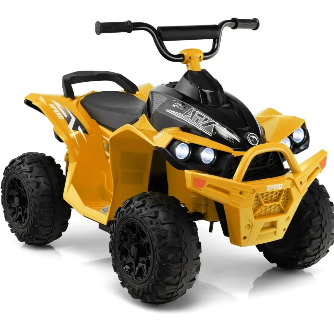 12V Elektro Kinderquad mit 3-5 KM/H Geschwindigkeit 4 Rutschfesten Rollen Hupe & LED-Leuchten Elektroquad