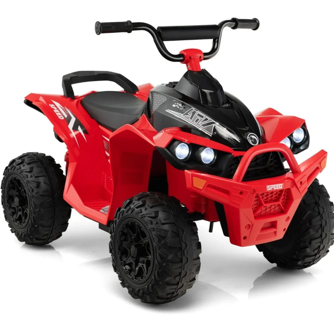 12V Elektro Kinderquad mit 3-5 KM/H Geschwindigkeit 4 Rutschfesten Rollen Hupe & LED-Leuchten Elektroquad