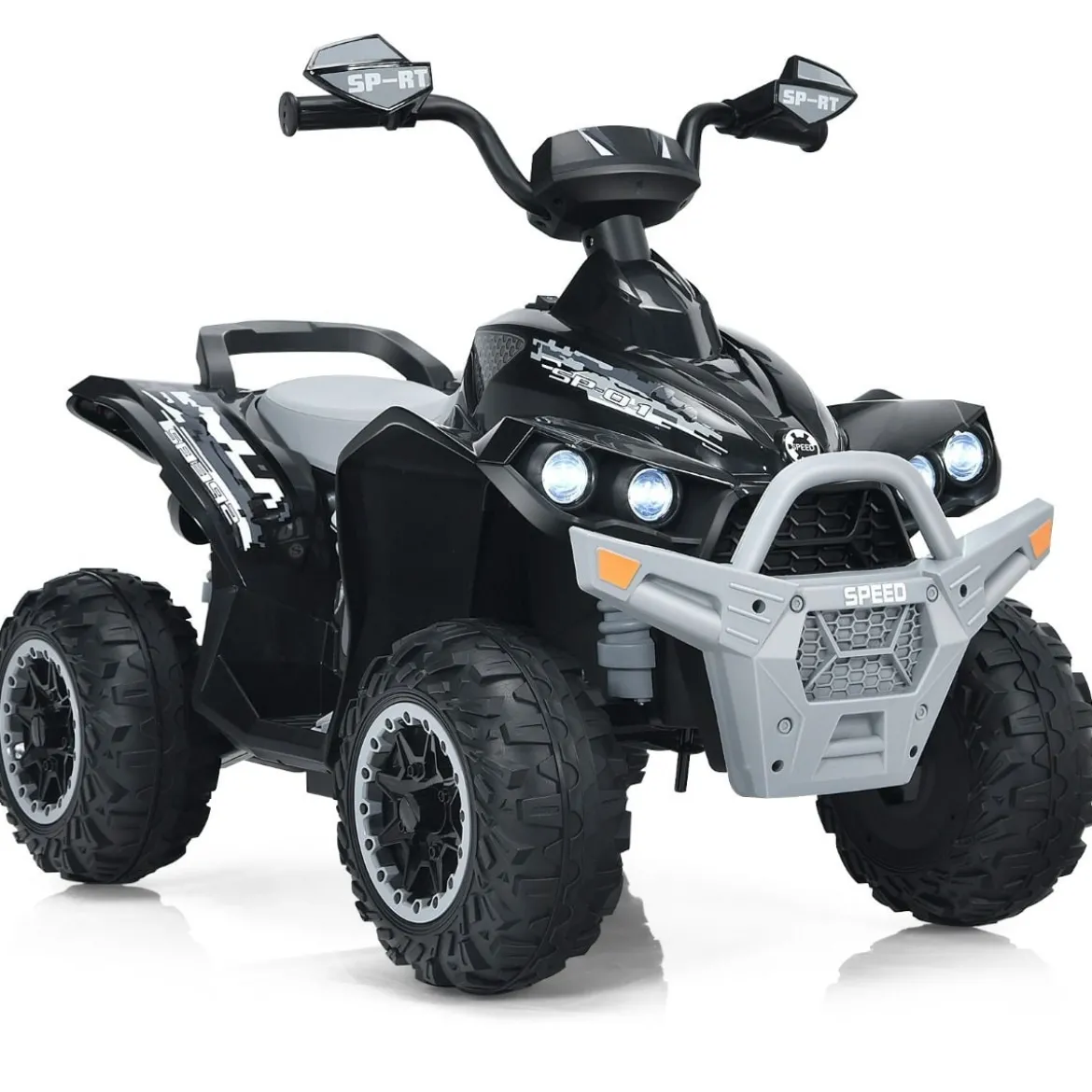 12V Elektro Kinderquad mit Musik Hupe und LED Scheinwerfer Elektroquad Schwarz