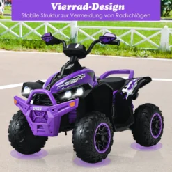 12V Elektro Kinderquad mit Musik Hupe und LED Scheinwerfer Elektroquad Lila