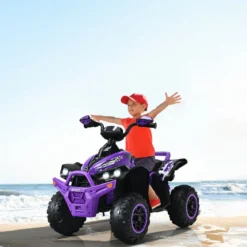 12V Elektro Kinderquad mit Musik Hupe und LED Scheinwerfer Elektroquad Lila