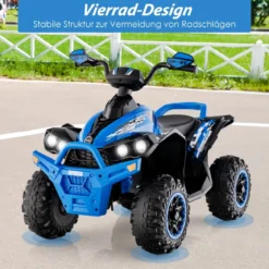 12V Elektro Kinderquad mit Musik Hupe und LED Scheinwerfer Elektroquad Blau