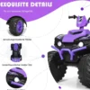 12V Elektro Kinderquad mit Scheinwerfer Mini Elektroquad mit Musik & Hupe Lila