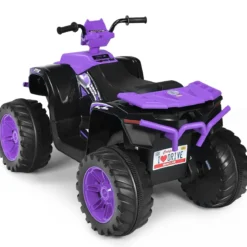 12V Elektro Kinderquad mit Scheinwerfer Mini Elektroquad mit Musik & Hupe Lila