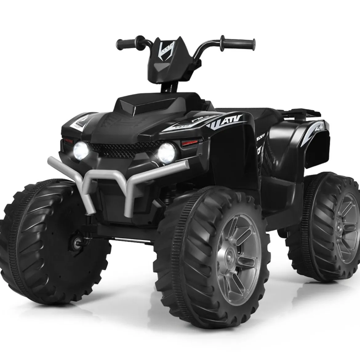 12V Elektro Kinderquad mit Scheinwerfer Mini Elektroquad mit Musik & Hupe 4 Räder Kinder Quad 2,8-5 km/h für Kinder ab 3 Jahren Schwarz