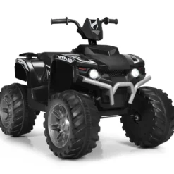 12V Elektro Kinderquad mit Scheinwerfer Mini Elektroquad mit Musik & Hupe 4 Räder Kinder Quad 2,8-5 km/h für Kinder ab 3 Jahren Schwarz