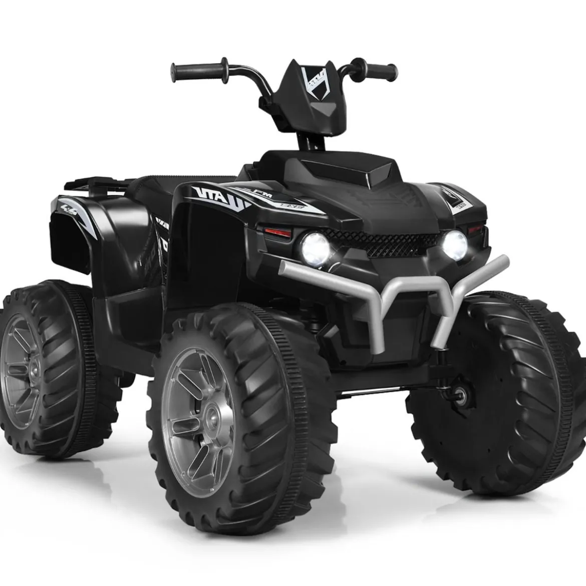 12V Elektro Kinderquad mit Scheinwerfer Mini Elektroquad mit Musik & Hupe 4 Räder Kinder Quad 2,8-5 km/h für Kinder ab 3 Jahren Schwarz