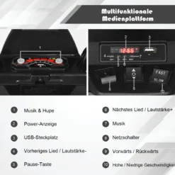 12V Elektro Kinderquad mit Scheinwerfer Mini Elektroquad mit Musik & Hupe 4 Räder Kinder Quad 2,8-5 km/h für Kinder ab 3 Jahren Schwarz