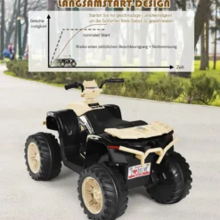12V Elektro Kinderquad mit Scheinwerfer Mini Elektroquad mit Musik & Hupe Kinderauto Gelb