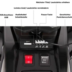 12V Elektro Kinderquad mit Stauraum & LED-Lichtern Mini Elektroquad 3-6 km/h Schwarz