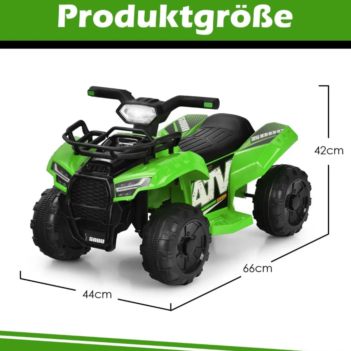 6V Elektro Kinderquad mit Stauraum & Musik & Hupe & LED Scheinwerfer Mini Elektroquad