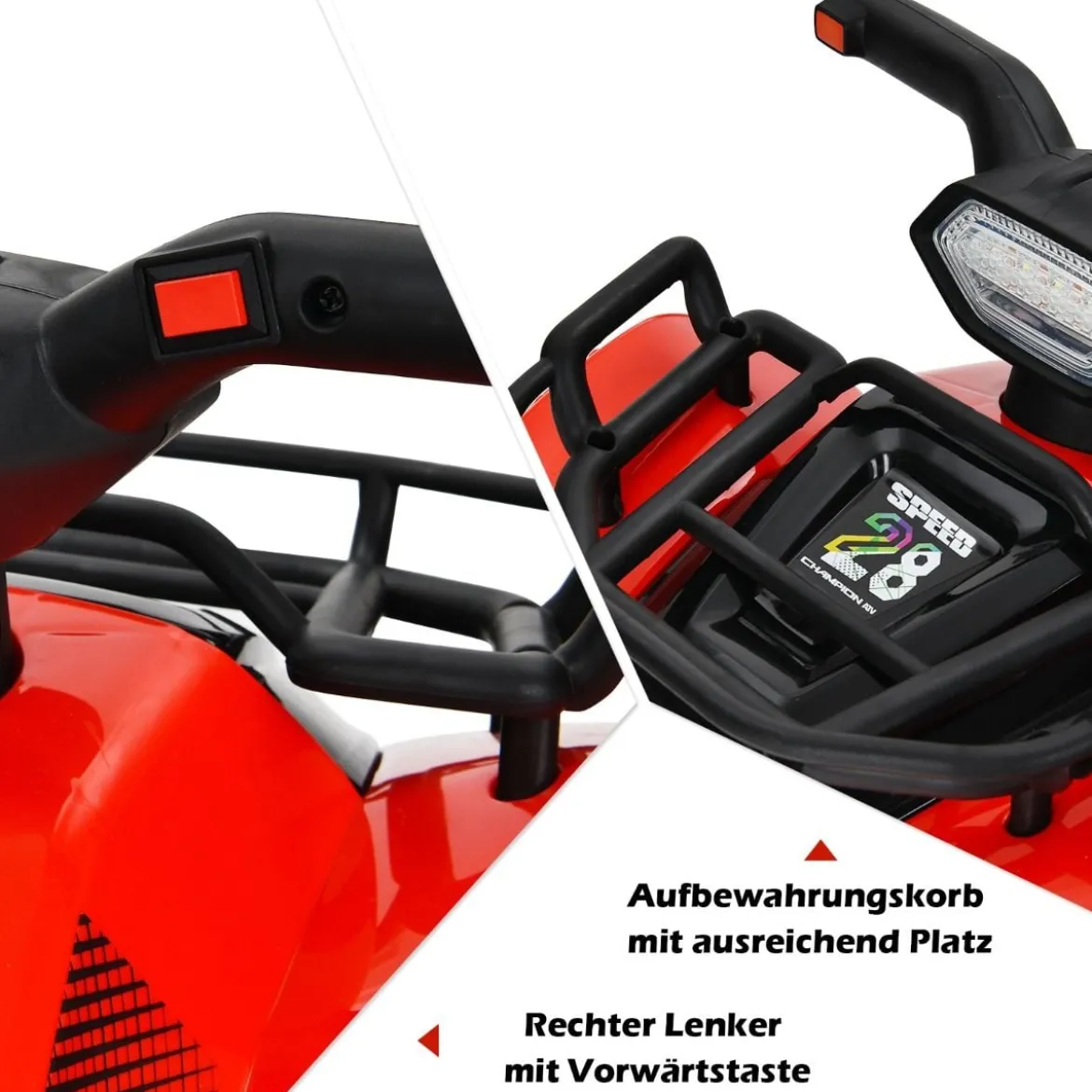 6V Elektro Kinderquad mit Stauraum & Musik & Hupe & LED Scheinwerfer Mini Elektroquad
