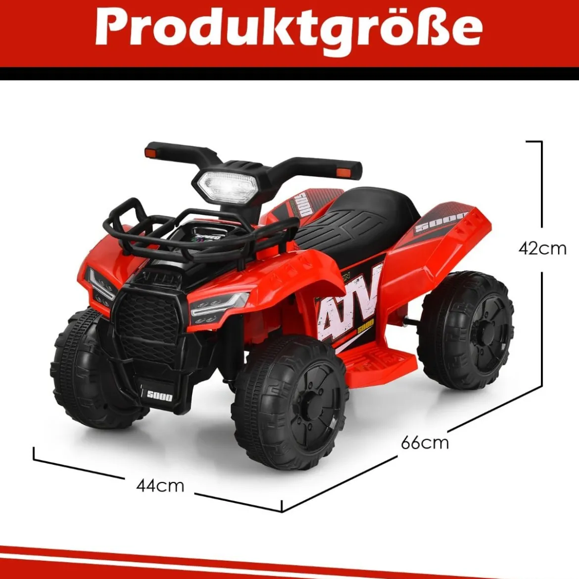 6V Elektro Kinderquad mit Stauraum & Musik & Hupe & LED Scheinwerfer Mini Elektroquad