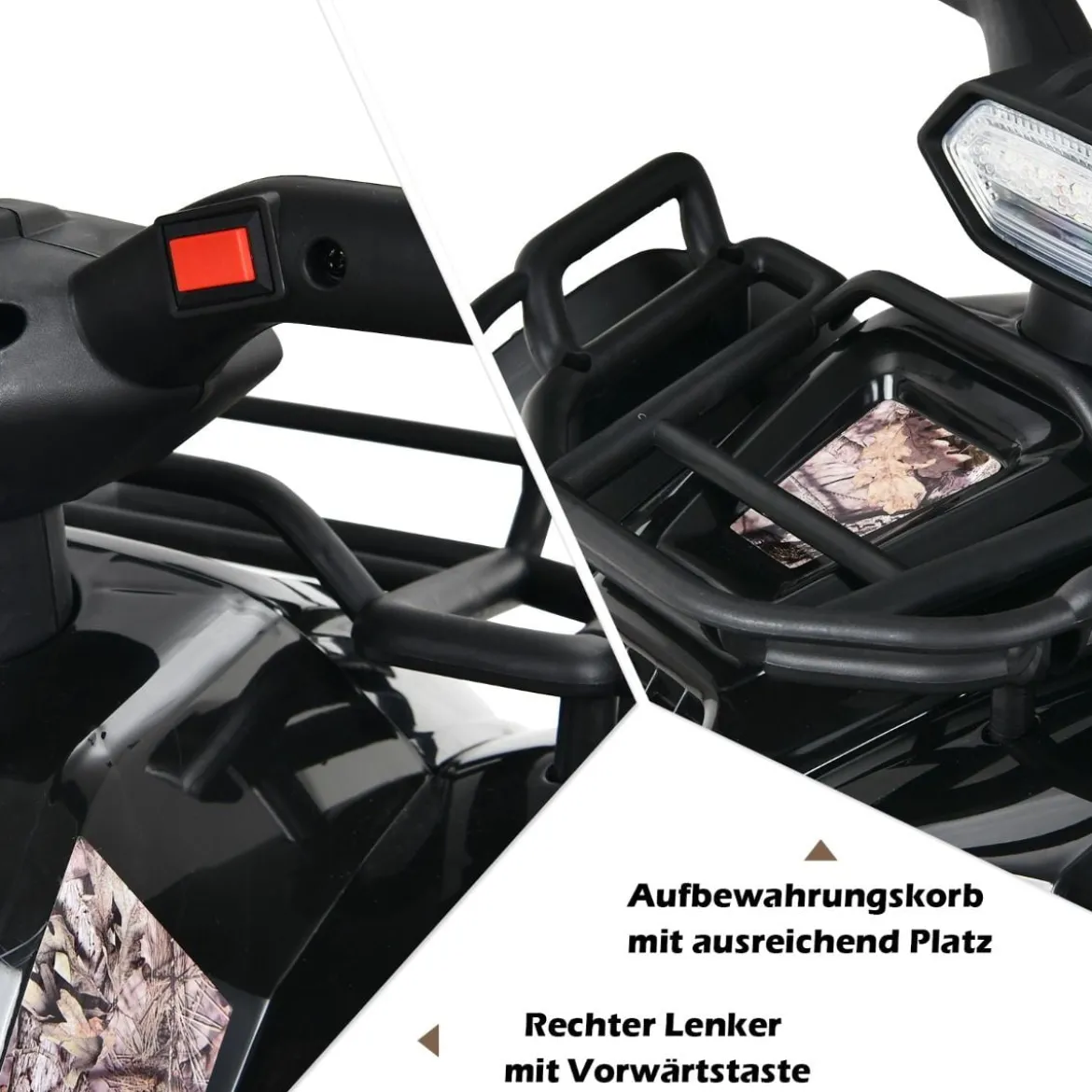 6V Elektro Kinderquad mit Stauraum & Musik & Hupe & LED Scheinwerfer Mini Elektroquad