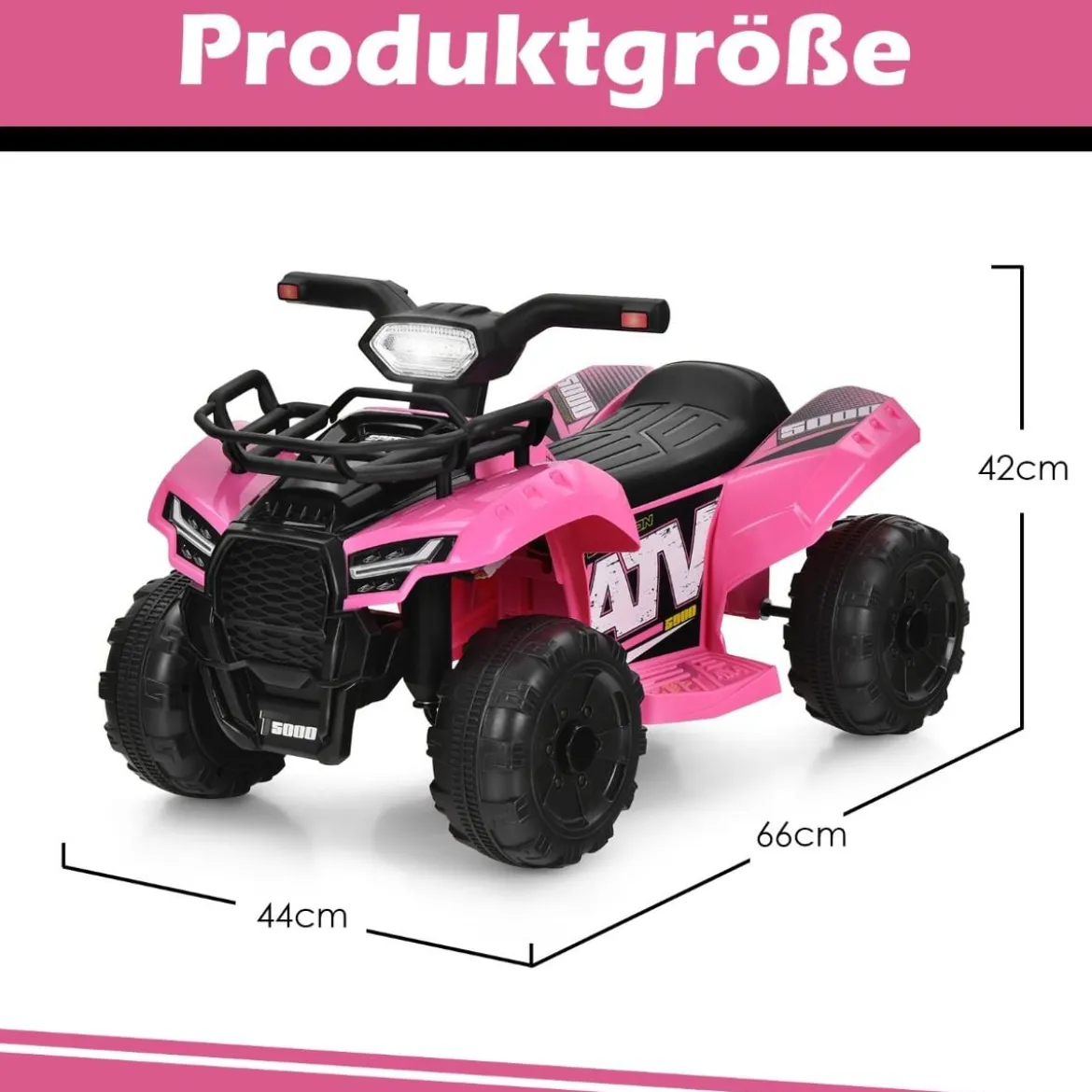 6V Elektro Kinderquad mit Stauraum & Musik & Hupe & LED Scheinwerfer Mini Elektroquad