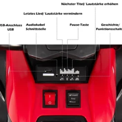 12V Elektro Kinderquad mit Stauraum & LED-Lichtern Mini Elektroquad 3-6 km/h Rot