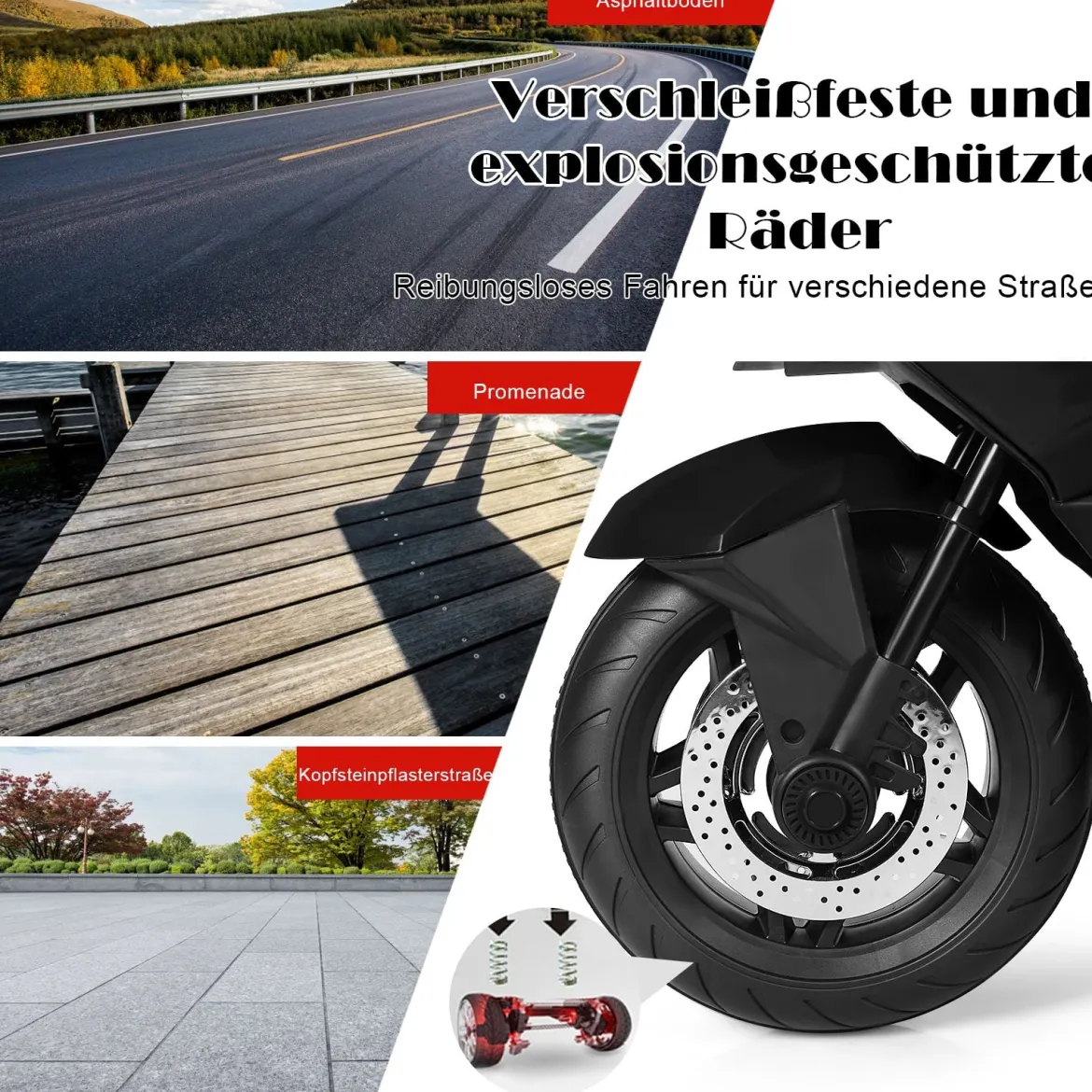 12V Elektro Motorrad Kindermotorrad mit Stützrädern Elektromotorrad Schwarz