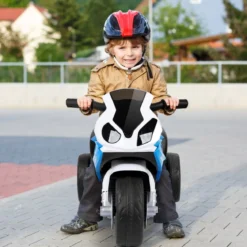 6V Elektro Motorrad Kindermotorrad Elektrofahrzeug für Kinder 66 x 37 x 44,5 cm Blau