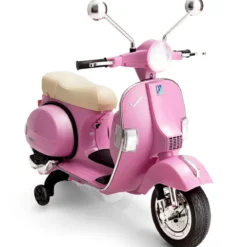 6V Elektro Motorrad mit 2 Stützrädern und Schlüssel & Lichter und Musik für Kinder ab 3 Jahren Rosa