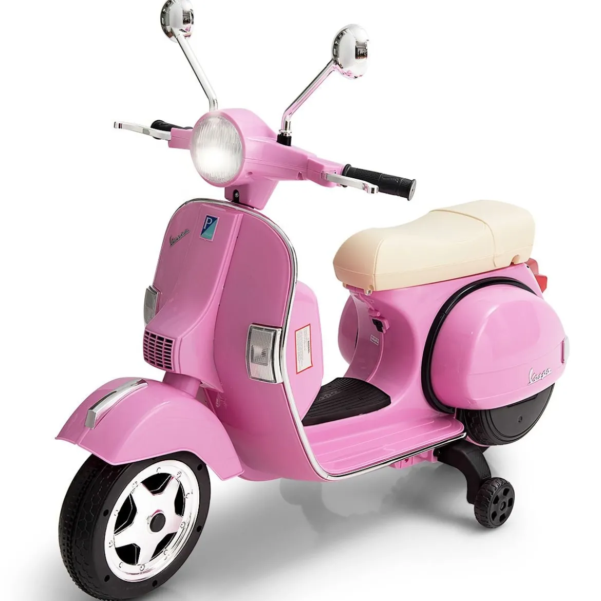 6V Elektro Motorrad mit 2 Stützrädern und Schlüssel & Lichter und Musik für Kinder ab 3 Jahren Rosa