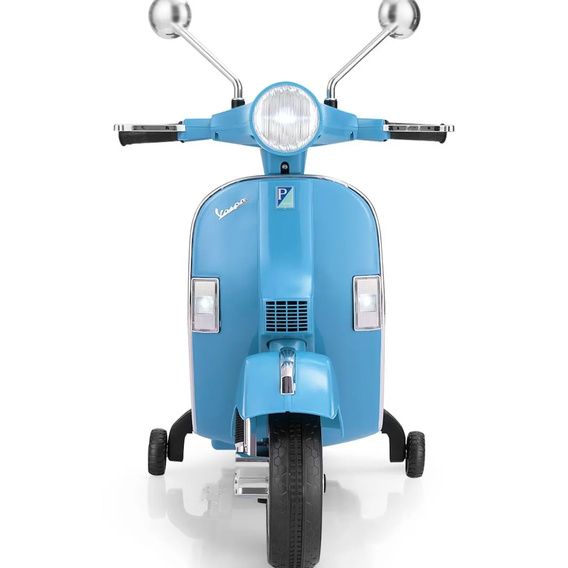 6V Elektro Motorrad mit 2 Stützrädern und Schlüssel & Lichter und Musik für Kinder ab 3 Jahren Blau