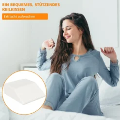 Venenkissen Beinkissen aus Rückstellschaum Schlafkissen Kopfkissen 60 x 54,5 x 20 cm Weiß