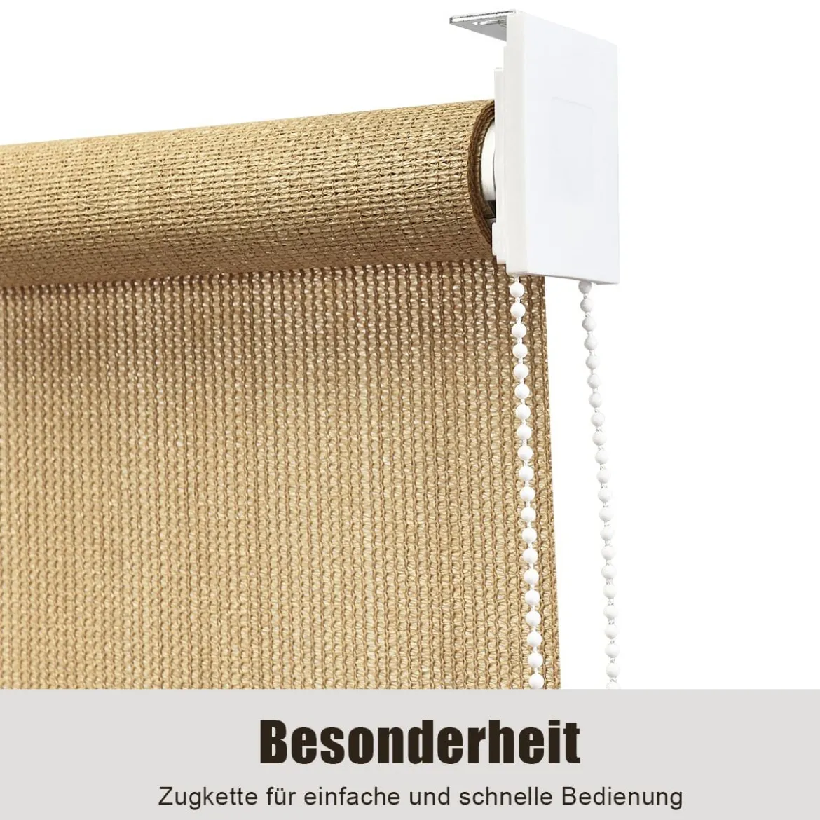Verdunkelungsrollo Abdunkelungsrollo Sichtsschutz Kälteschutz 181 x 181 cm Beige