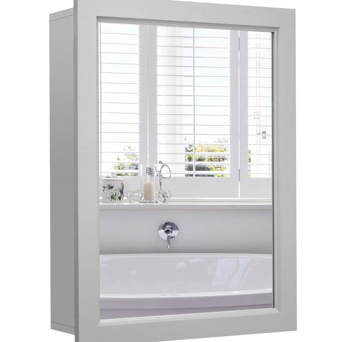 Verspiegelter Badezimmerschrank mit Spiege für Badezimmer 50 x 16 x 66 cm Grau