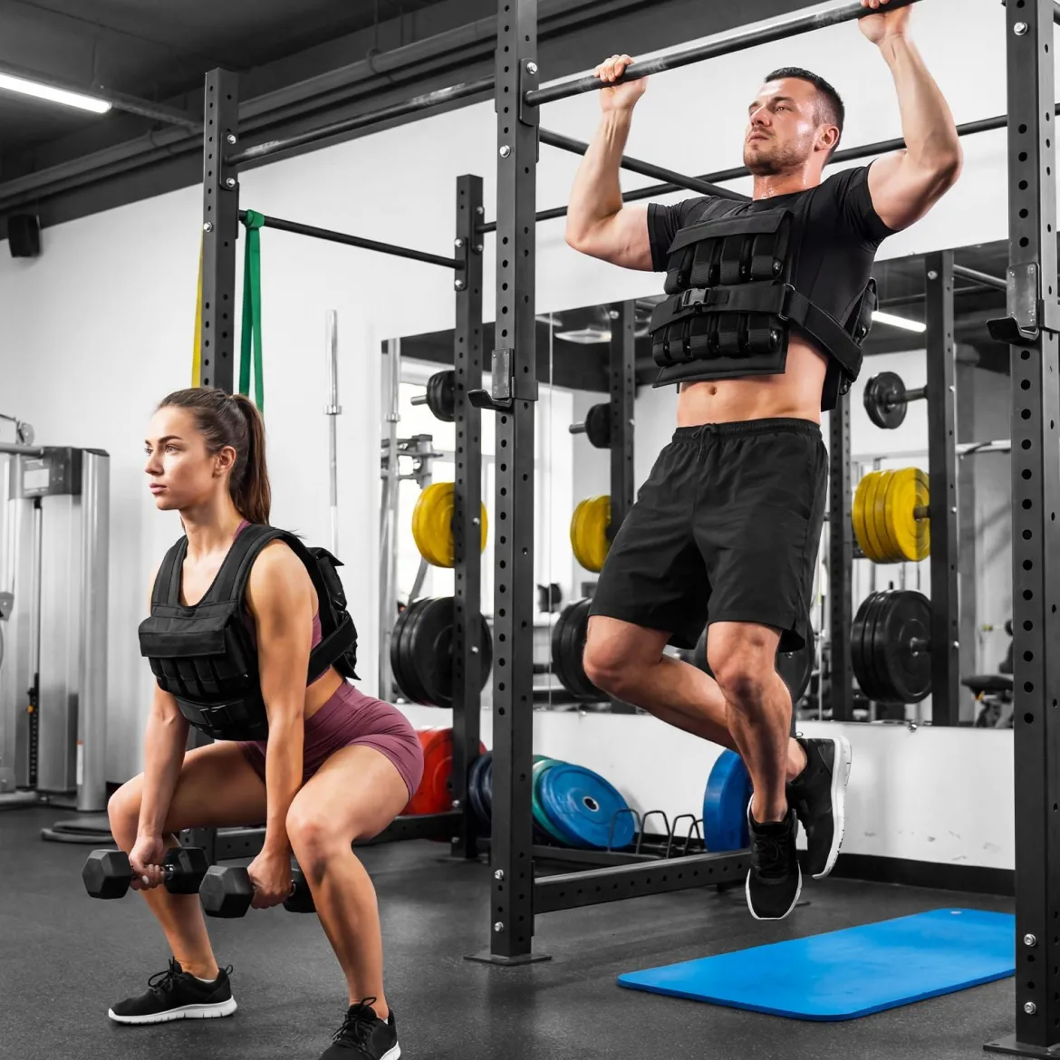 Verstellbare Gewichtsweste für Damen & Herren Trainingsweste mit Weiche Schulterpolster 38 cm