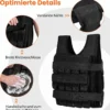 Verstellbare Gewichtsweste für Damen & Herren Trainingsweste mit Weiche Schulterpolster 36 cm