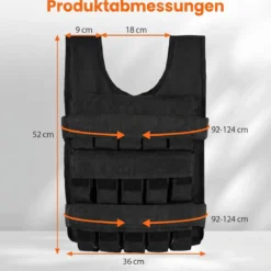 Verstellbare Gewichtsweste für Damen & Herren Trainingsweste mit Weiche Schulterpolster 36 cm