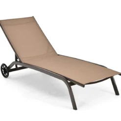 Verstellbare Outdoor-Liege mit Rädern und Schnell Trocknendem Stoff für Pool und Garten