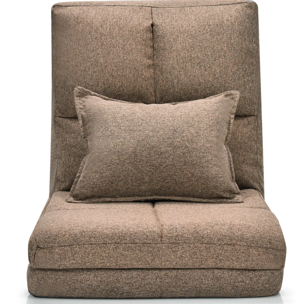 Verstellbarer Bodenstuhl Klappbares Bodensofa mit weichem Kissen Bodensessel Braun