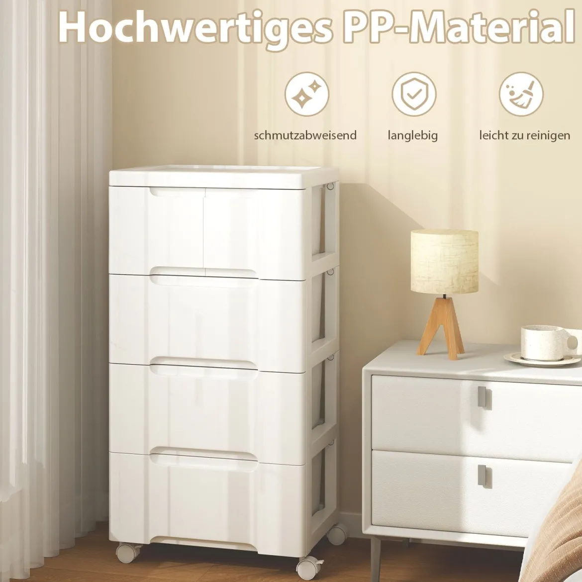 Vertikaler Nischenschrank mit Schubladen Aufbewahrungsschrank Kommode mit 5 Schubladen