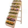 Vertikales Hochbeet mit 8 Etagen aus Tannenholz Blumenbeet mit Pflanzkästen Blumentreppe Natur