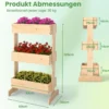 Vertikales Hochbeet mit 3 Etagen Blumenbeet mit 3 Pflanzkästen Gartenbeet Tannenholz Natur 69 x 39 x 109 cm
